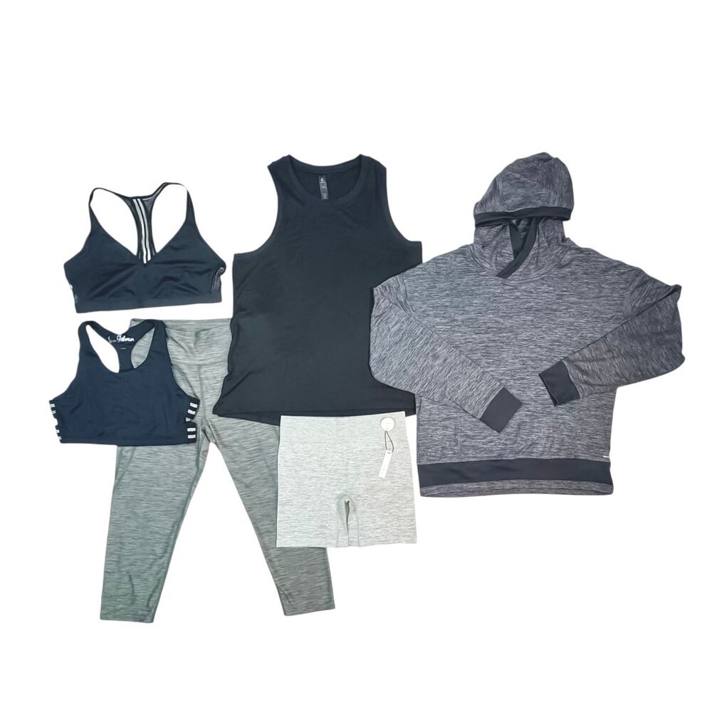Sam Edelman Athleisure Bundle 6 Pieces Black Grey Activewear Women’s Medium